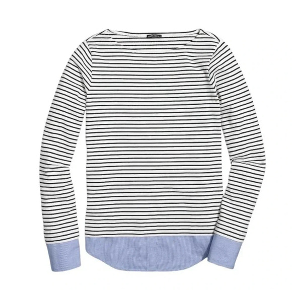 J.CREW Mercantile | Cuffed Striped Boatneck 100% Cotton Shirt Size  Medium - Picture 4 of 11
